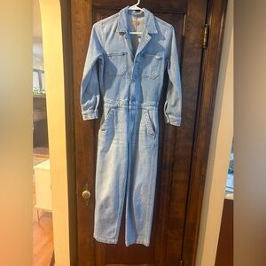 MOTHER Light Blue Denim Jumpsuit